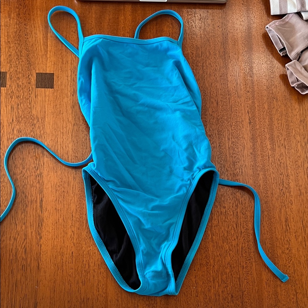 Jolyn turquoise blue one-piece bathing suit 26 teen Swimsuit